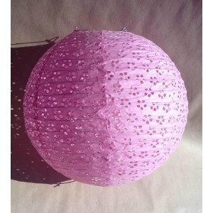 Китайский абажур-фонарик из рисовой бумаги MF-3 (30 см, розовый)
