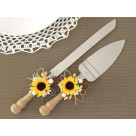 Нож и лопатка декорированные для торта  для свадебного торта WS-16-002p