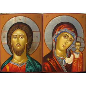 Пресвятая Богородица Казанская и Господь Вседержитель IK - 19 - 004