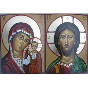 Пресвятая Богородица Казанская и Господь Вседержитель IK - 19 - 002