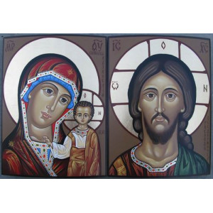 Пресвятая Богородица Казанская и Господь Вседержитель IK - 19 - 001