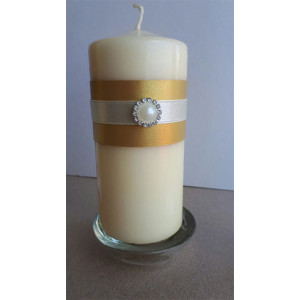 Свадебная свеча  "Элегант" с камнями Сваровски 15 см
