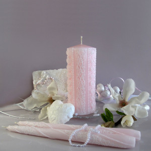 Набор свадебных свечей Семейный очаг "Прованс" Розовый SVI-013  