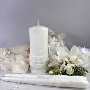 Набор свадебных свечей Семейный очаг "Шебби Шик"  Белый SVI-020  